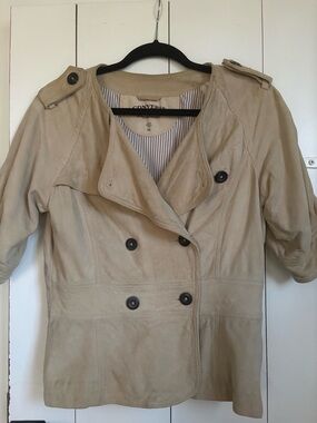 Vintage Suede Converse Women's Beige Double-Breasted Jacket